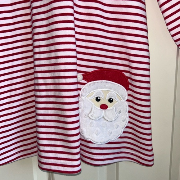 Girls Zucchini Red and White Santa Appliqué Christmas Dress Size 4T - Picture 7 of 12